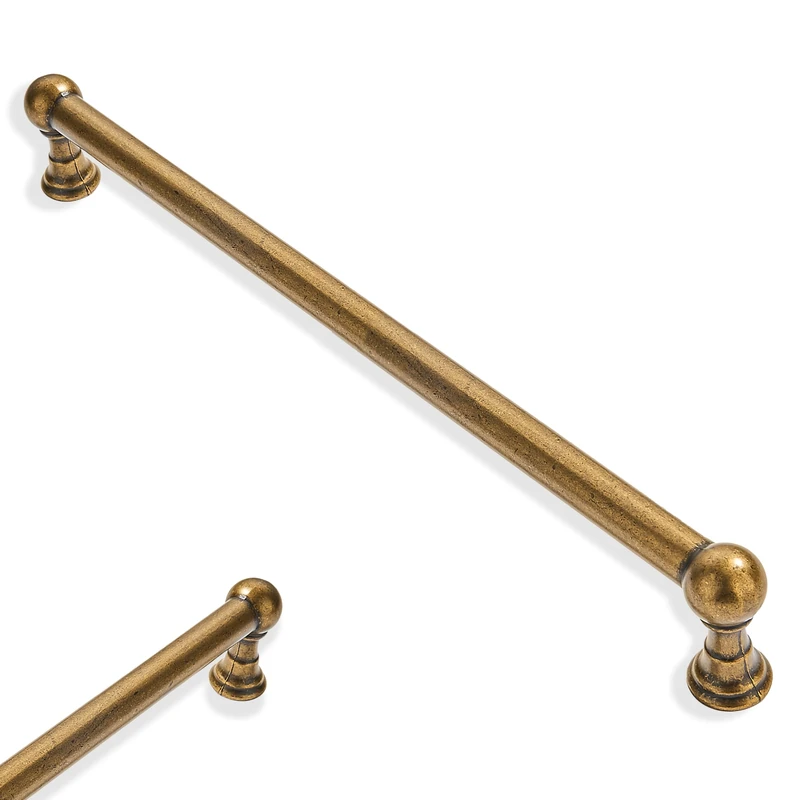 ZAUYX 10 Pack 10 Inch Hole Center Antique Brass Solid Heavy Duty Cabinet pulls Drawer Handles Dresser Handles Cabinet Handles Bathroom Cabinet Handles