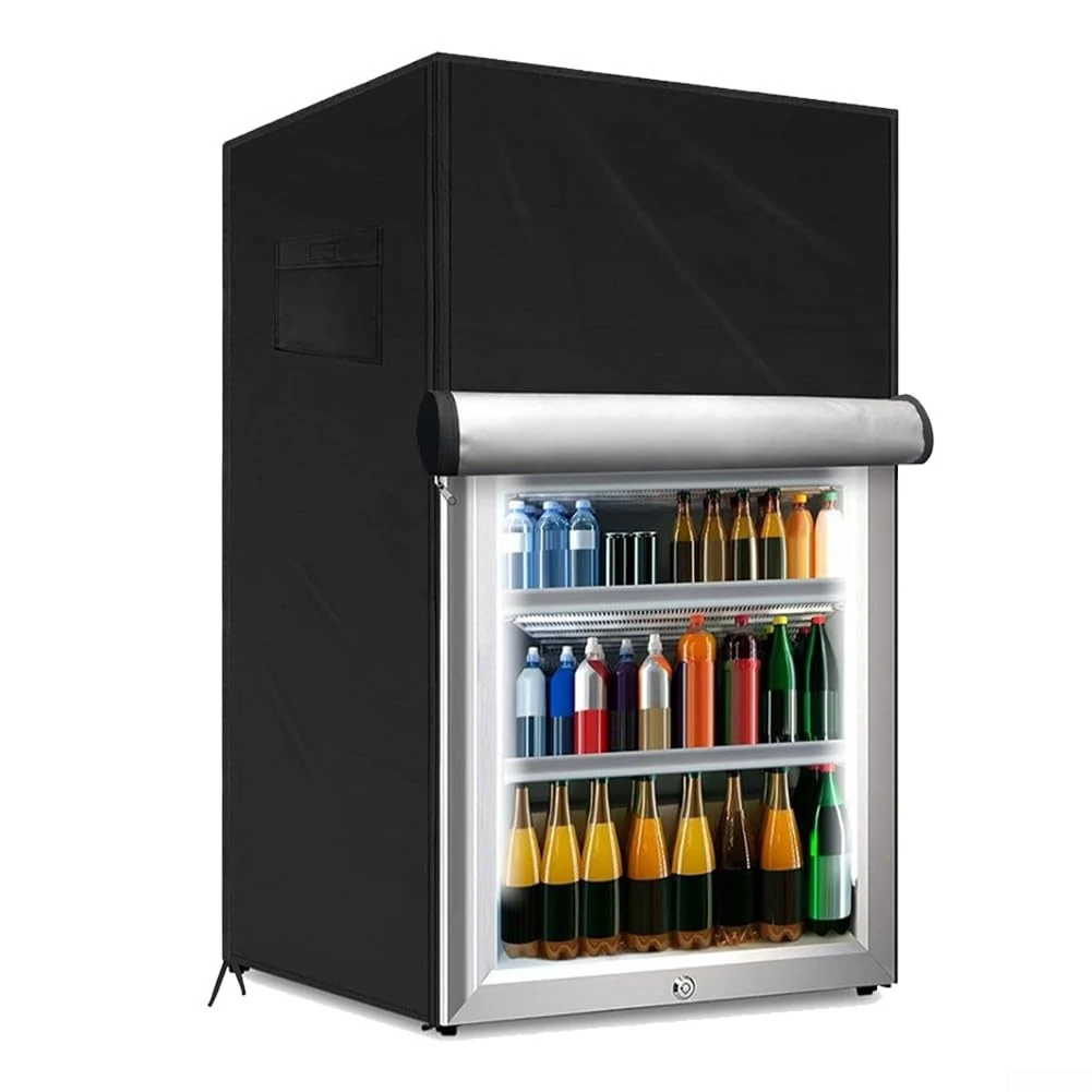 Outdoor Appliance Cover, Weather-Resistant & Designed to Fit Most Compact Refrigerators - Secure & Convenient(black L)