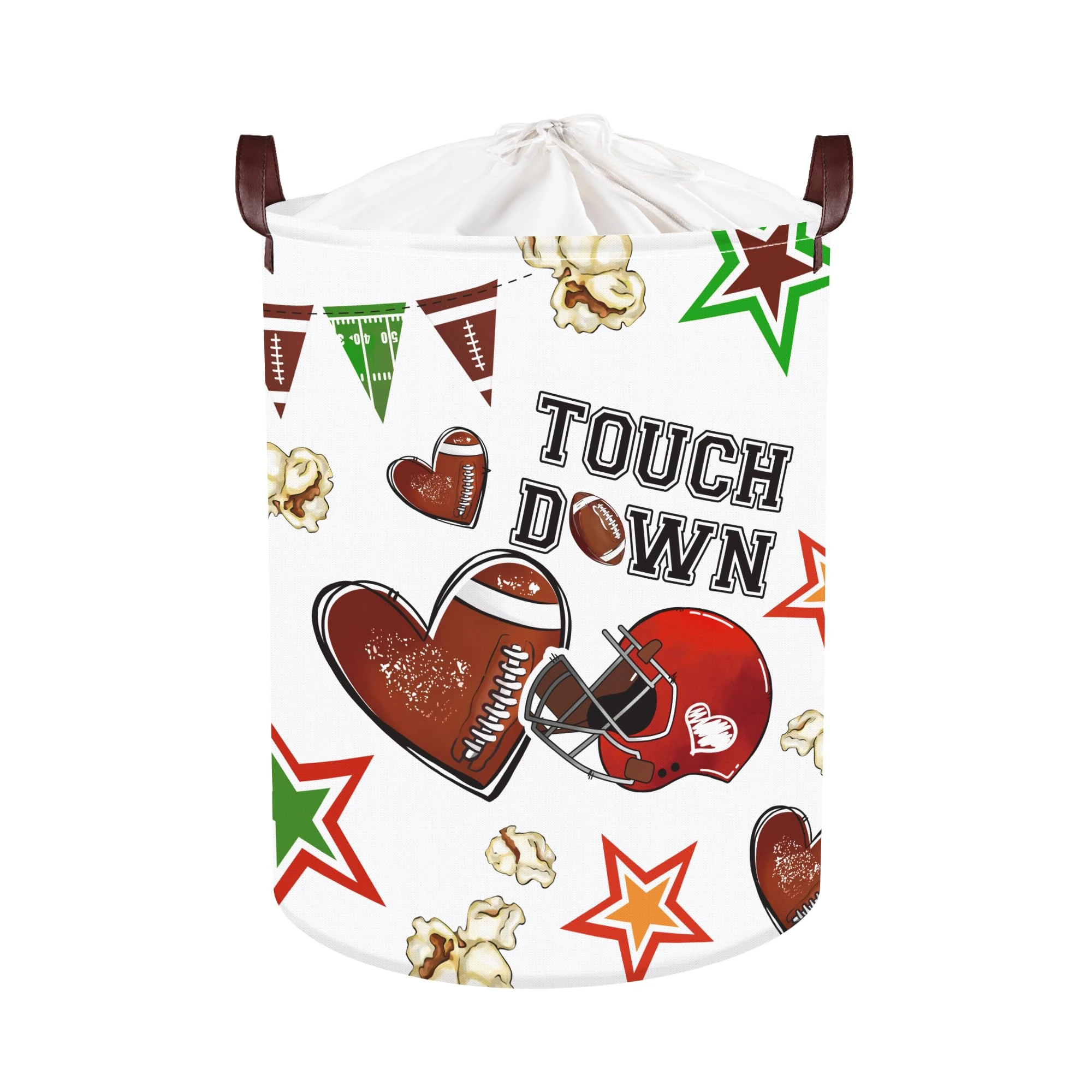 Clastyle Sport Ball Laundry Hamper Star Book Storage Basket for Bathroom Parent Storage Box to Organize Toy Clothes,Rugby,36x45 cm