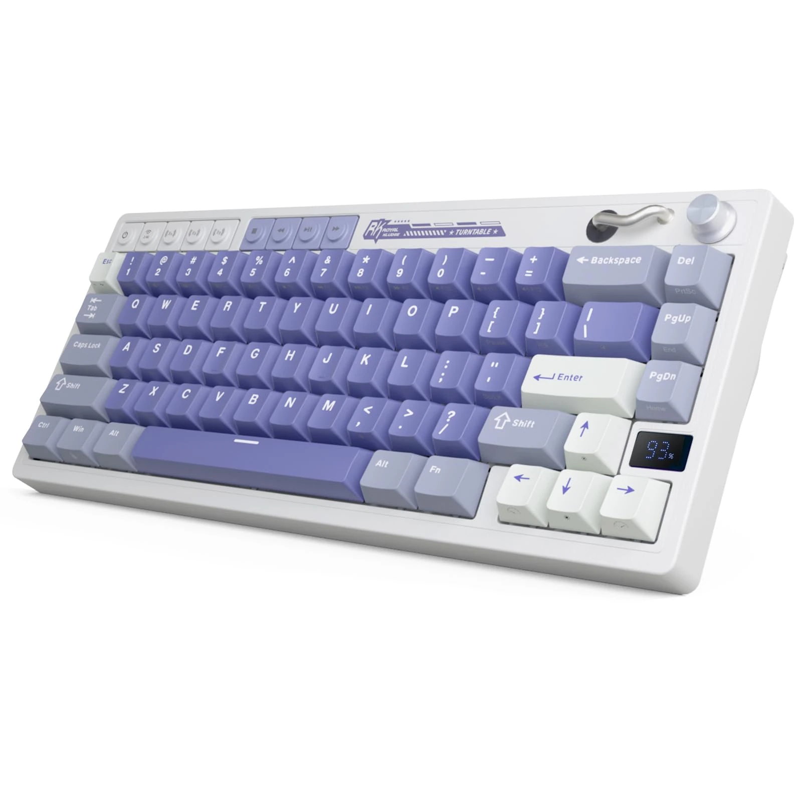 RK ROYAL KLUDGE M65 Wireless Mechanical Keyboard, 60% Compact Gaming Keyboard, 2.4G/Bluetooth/Wired, 6000mAh Gasket Mount Design, RGB Backlit with Knob & PBT Keycaps, Hot-Swap Beige Switch US Layout