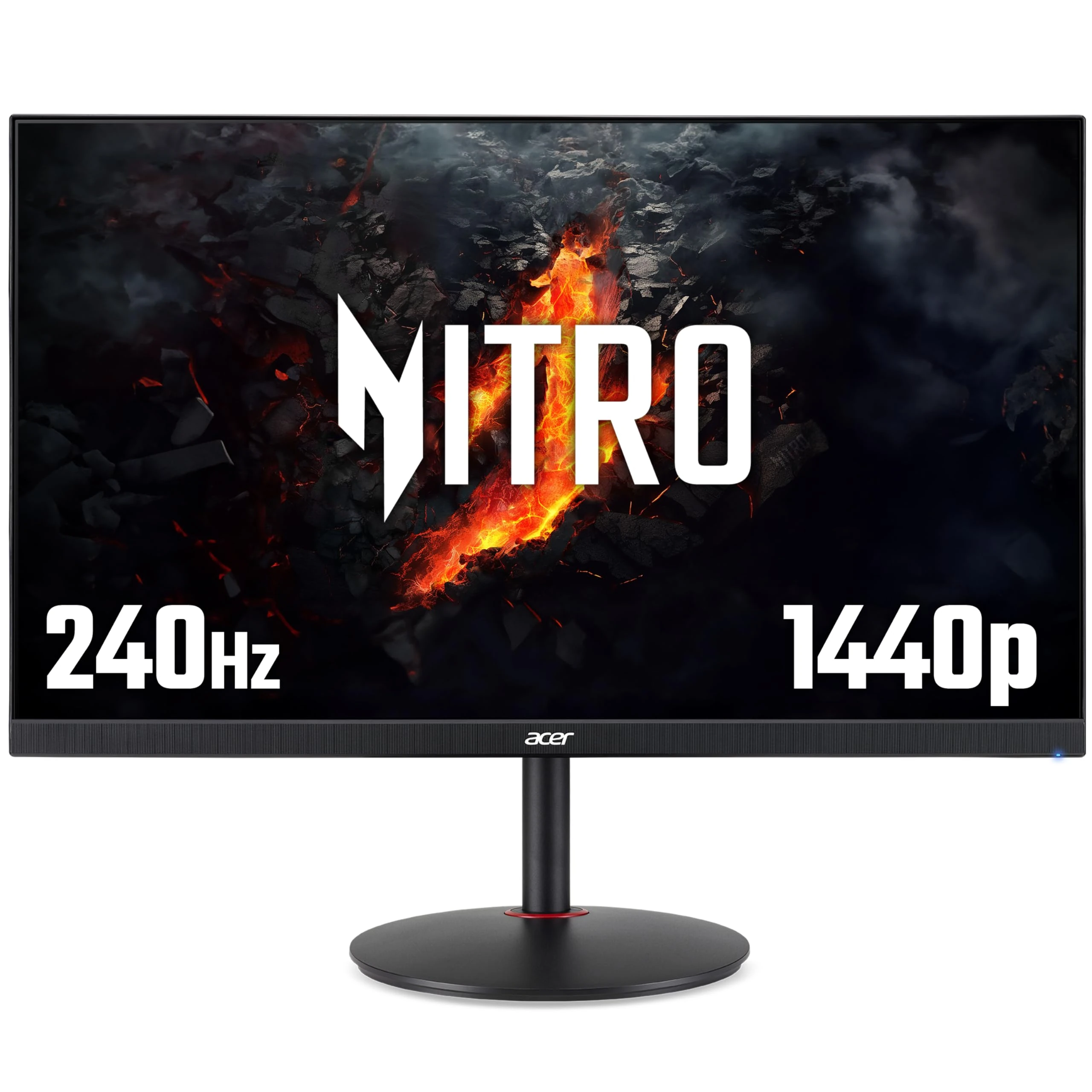 Acer Nitro XV272UW2bmiiprfx 27 inch Gaming Monitor - IPS Panel, 2560 x 1440, 240Hz, FreeSync Premium, 1ms, 400 nits, VESA DisplayHDR 400, 99% sRGB, DP 1.4, HDMI 2.0, Audio Out, 2x 2W Speakers