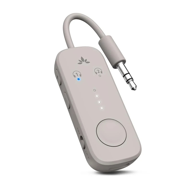 Avantree Relay - Airplane Bluetooth 5.3 Adapter with Qualcomm aptX Adaptive, Supports 2 AirPods or Headphones, 20H Playtime, 3.5mm AUX Jack Wireless Audio Transmitter for Planes, Airline, Travel