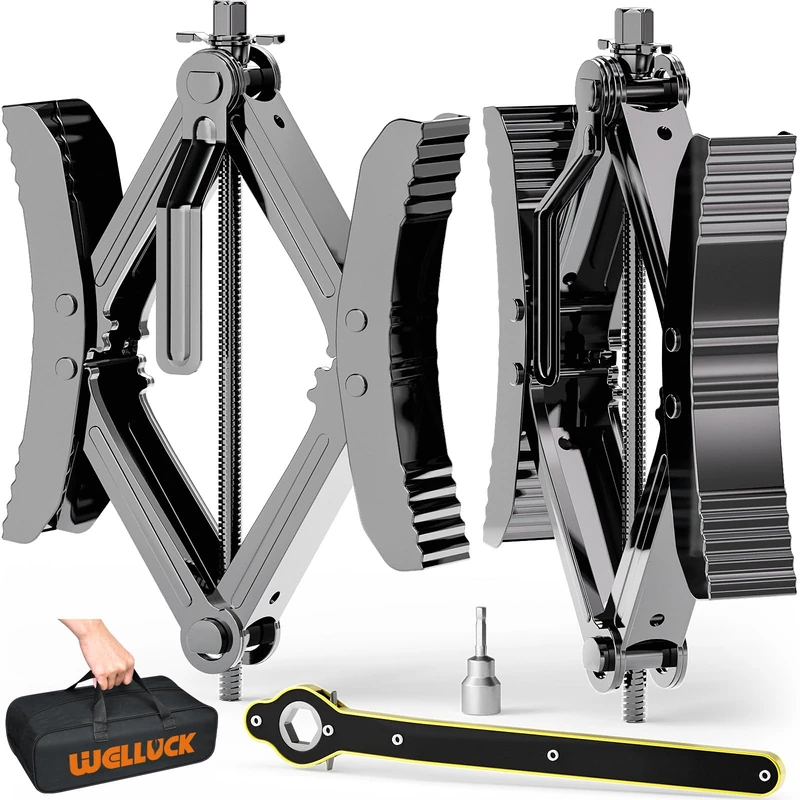 WELLUCK Camper Wheel Chock Stabilizer 2 Sets for RV Travel Trailer Heavy Duty X-Shaped RV Chocks Anti-Move Tire Wheel Chock, Fits 3.5" to 12" Wheel Gaps