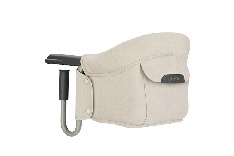 Inglesina Fast Foldable Hook On Seat - Comfortable, Portable Baby High Chair with Soft Padding, Washable Cover, Storage Pocket & Carry Bag - Ideal for Home and Travel (Desert Beige)