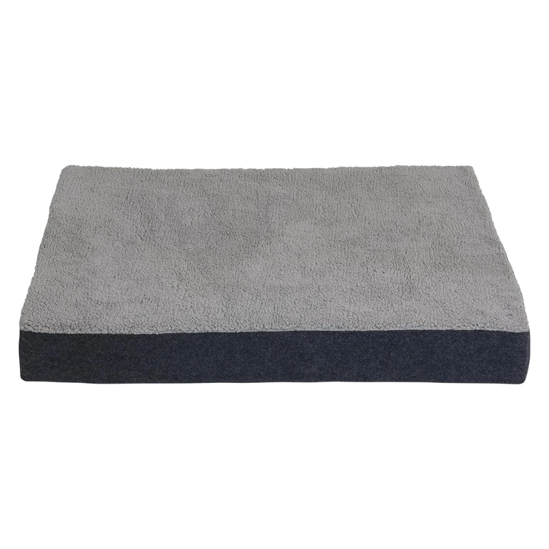 JACK AND VANILLA, Orthopaedic Comfort Memory Foam Dog Bed, Durable Fabric, Elegant Design, Washable Cover, Size M 80 x 60 x 10 cm, Colour: Dark Grey, Classic Model
