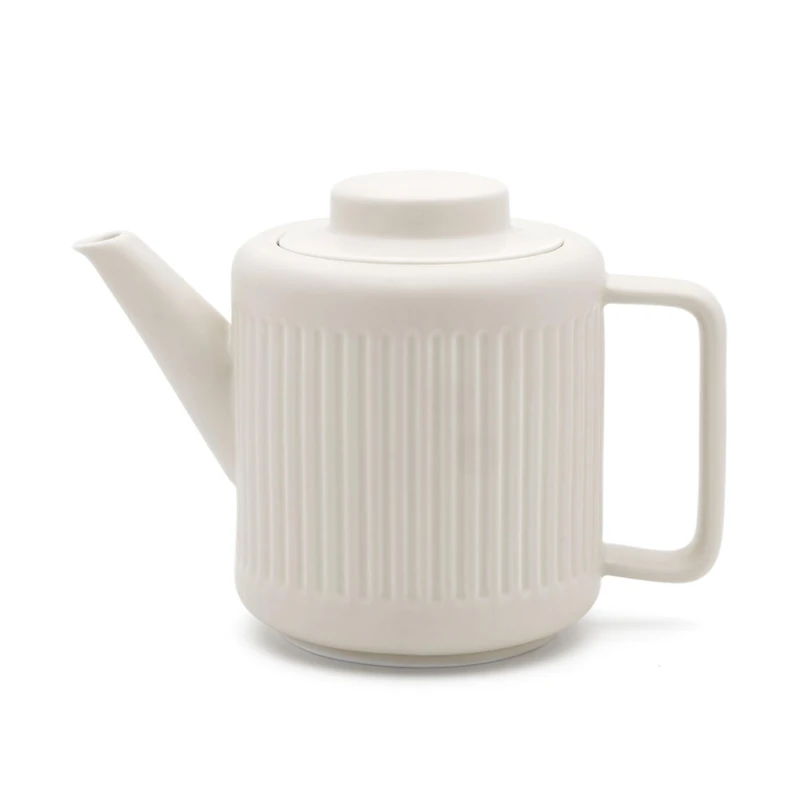 Bredemeijer Porcelain Teapot White 1.2 litres with Stainless Steel Tea Filter Strainer Insert for Loose Teas - Dishwasher Safe Porcelain Pot