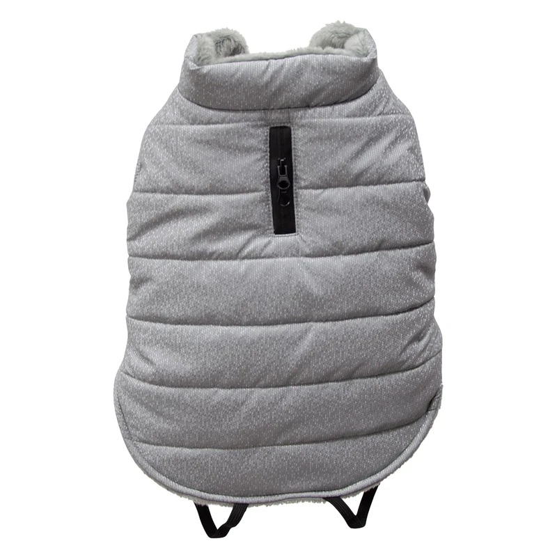 JACK AND VANILLA, Dog Fleece Jacket, Optimal Comfort, Stylish Design, Easy to Care, Ideal for All Occasions, L, Grey, 5Th Avenue Dogwalk Model