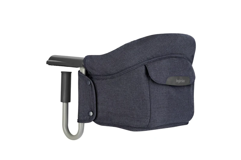 Inglesina Fast Foldable Hook On Seat in Ocean Navy - Comfortable, Portable Baby High Chair with Soft Padding, Washable Cover, Storage Pocket & Carry Bag - Ideal for Home and Travel