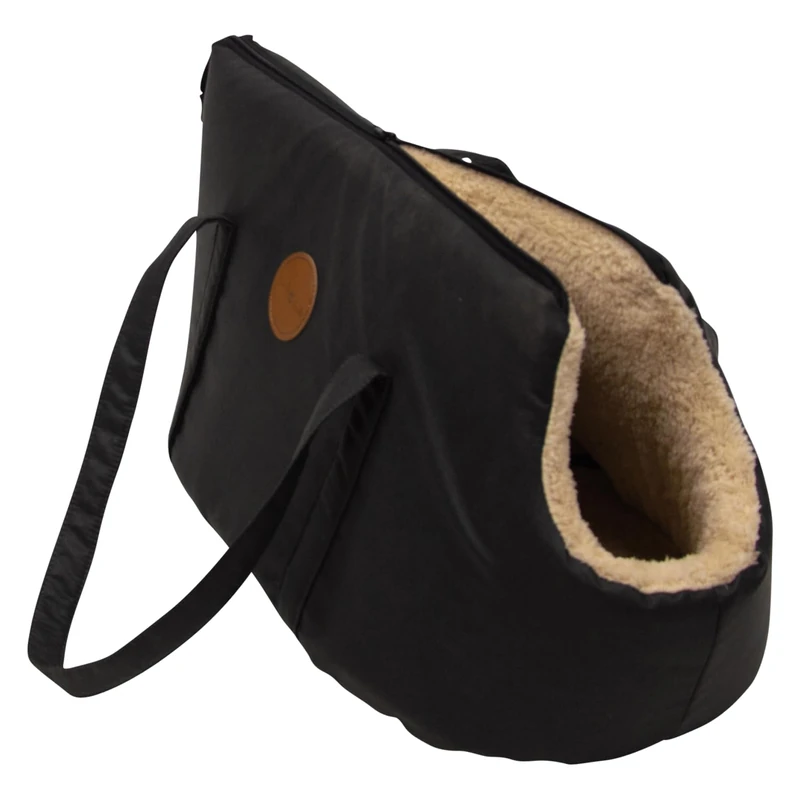 JACK AND VANILLA, Stylish carrier for small animals, sophisticated black design, size 55 x 30 cm, comfortable and secure, ideal for trips and visits to the vet, Timeless model - Image 1