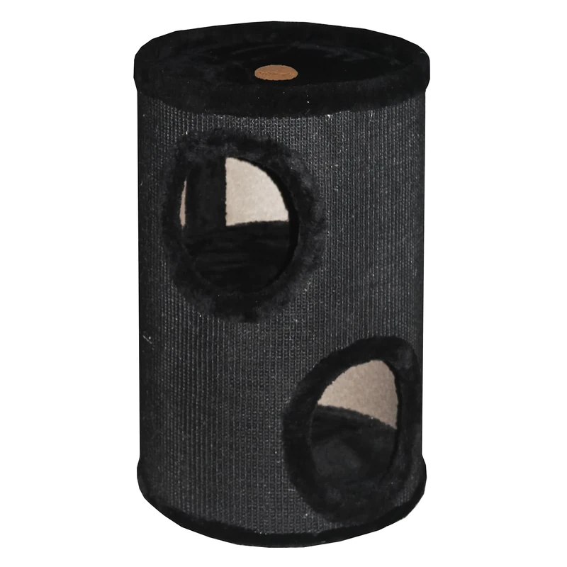 JACK AND VANILLA, Modern and Elegant Scratching Barrel Diameter 36 x 70 cm Black Finish Cat Scratching Post Stable for Small and Large Cats, Perfect for Claws and Games