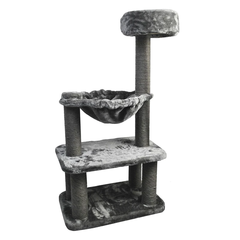 JACK AND VANILLA, Modern scratching post for cats, elegant and durable design, multifunctional, easy to maintain, dimensions 58 x 38 x 112 cm, colour: grey, scratching post