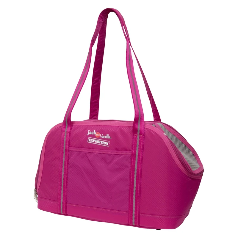 JACK AND VANILLA, Ergonomic Pet Carrier, Water Resistant, with Storage Pockets, Modern Fuchsia Design, Ideal for Hiking and Travel, U (One Size), Sport Expedition Model