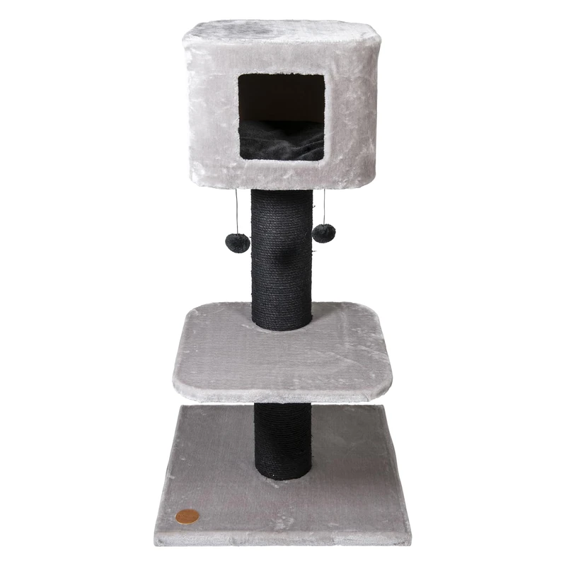 JACK AND VANILLA, Modern Scratching Post for Cats, Stylish Grey and Black Design, Multifunctional with Rest and Play Areas, Dimensions 60 x 60 x 115 cm, Ideal for Any Home, Scratching Post Model - Image 1