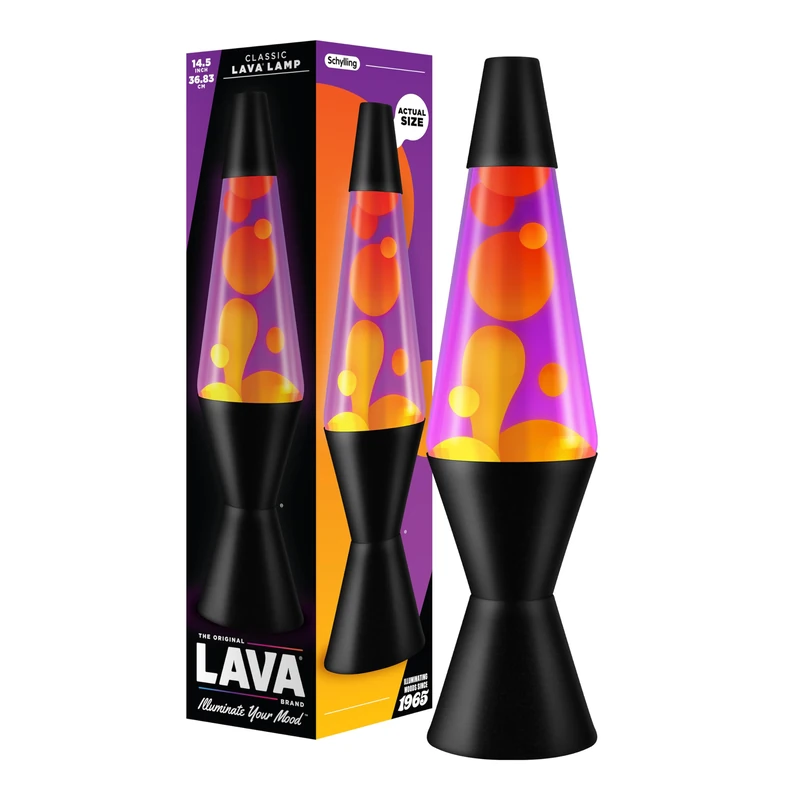 LAVA Lamp - 14.5" Autumn Dusk - The Original Motion Lamp - Yellow and Purple Liquid with Black Base - Item #2323 - Image 1