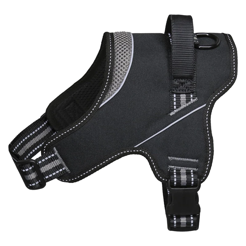 JACK AND VANILLA, Comfort Dog Harness, Soft and Breathable Custom Fit, Reflective Straps for Safety, Ideal for Walking and Activities, 60 cm, Grey, Outdoor Model