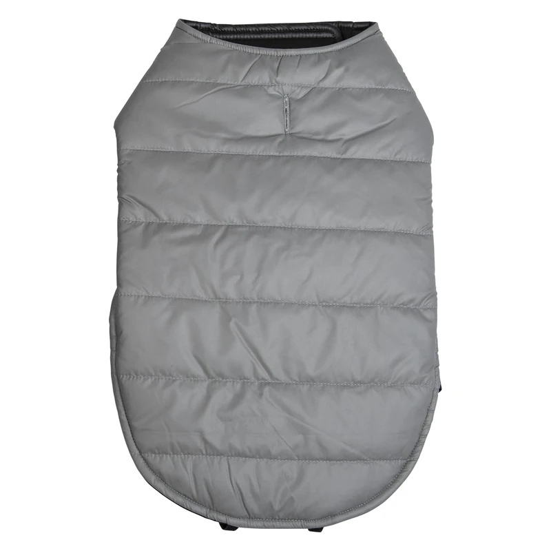 JACK AND VANILLA, Winter Jacket for Dogs, Thermal Insulation, Ergonomic Fit, Practical Pockets, Adjustable Hood, Versatile Style, Large, Grey, Expedition