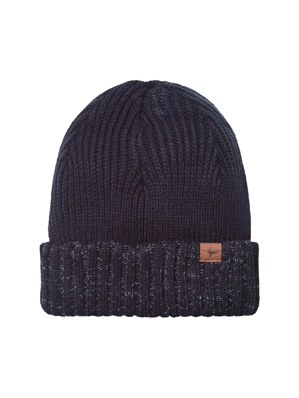 SEALSKINZ | Bacton | Unisex Waterproof Cold Weather Roll Cuff Beanie Hat | Everyday Use & Outdoor Activity | Three-Layer Insulation Technology | Microfleece Lining | Navy Blue, L/XL, V3
