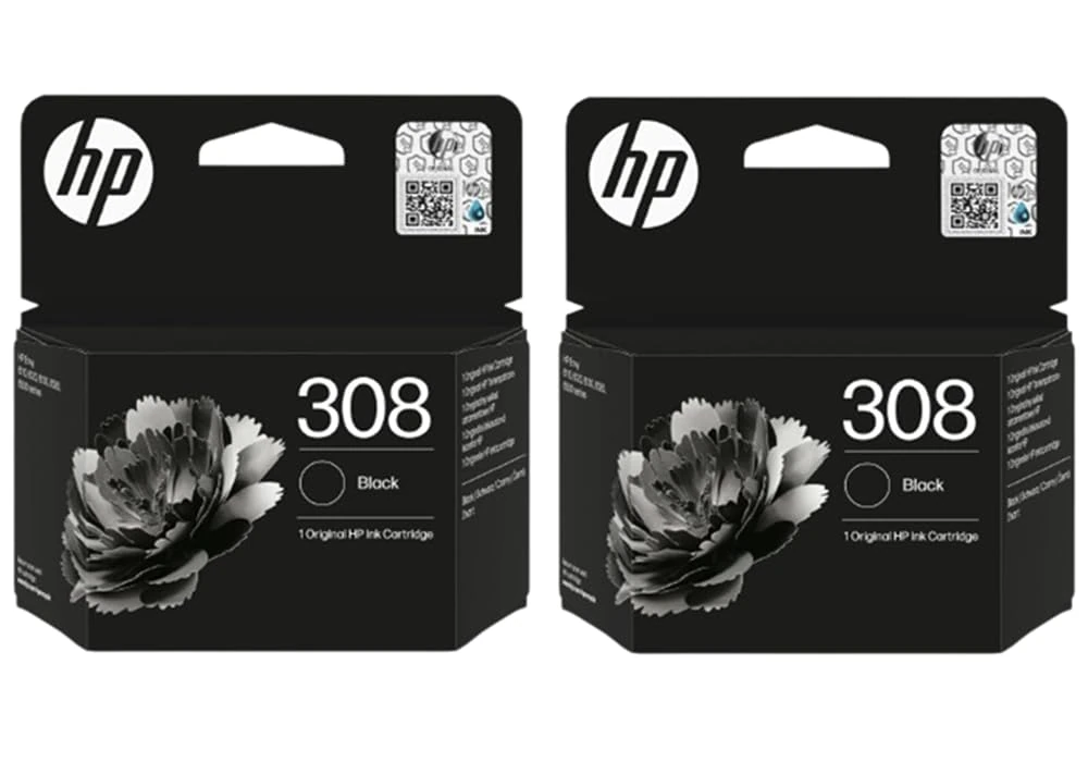 HP 308 2-Pack Black Original Ink Cartridges (7FP21UE)