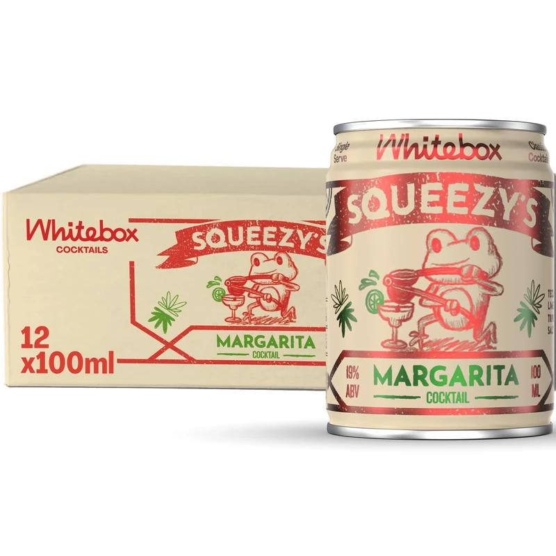 WHITEBOX COCKTAILS Single Serve Classic Squeezy’s Margarita — Case of 12 Cocktail Can | Classic Full Strength Margarita | Pre-mixed Cocktails Ready To Drink 12x100ml