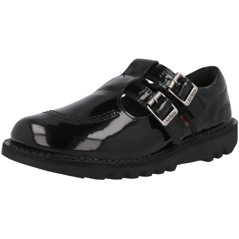 Kickers Women's Kick T Bar Double Leather Shoes, Black, 42