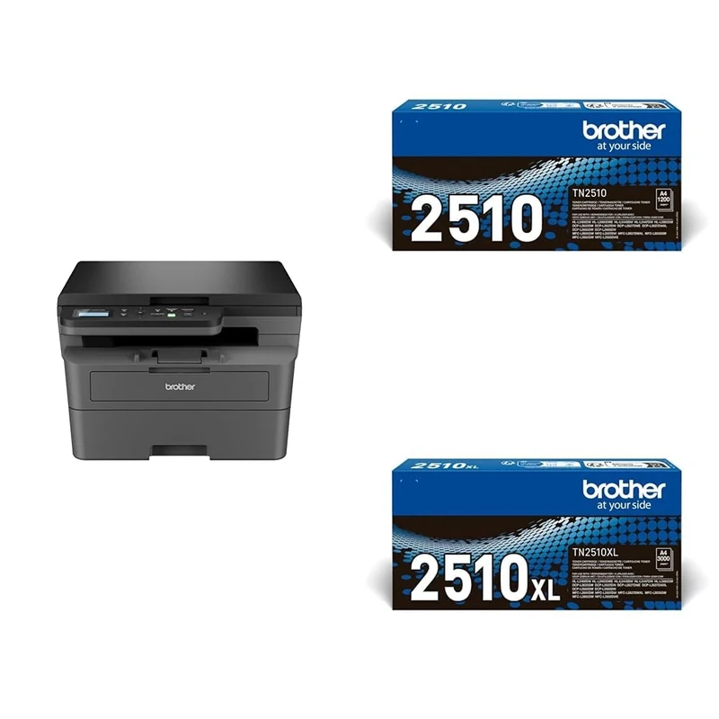 BROTHER DCP-L2627DWXL All-in-Box Print Bundle 3-in-1 Mono Laser Printer|Print, copy & scan | Automatic 2-sided print |A4|UK Plug Toner Cartridges