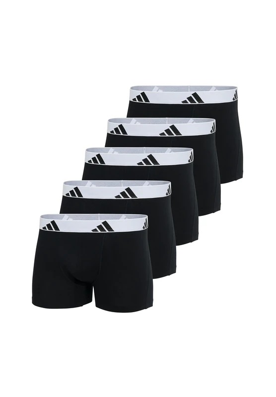 adidas Trunk (5PK) - Active Flex Cotton - Comfortable Underwear, 006 Black, XXL