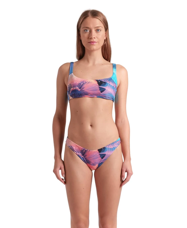 ARENA Water Prints Women's Bralette Bikini Swimsuit with Stretchy Recycled Quick-Dry Fabric, Beach and Pool Swimsuit for Women, Women's Swimsuit with Removable Cups and Top with Ties - Image 1