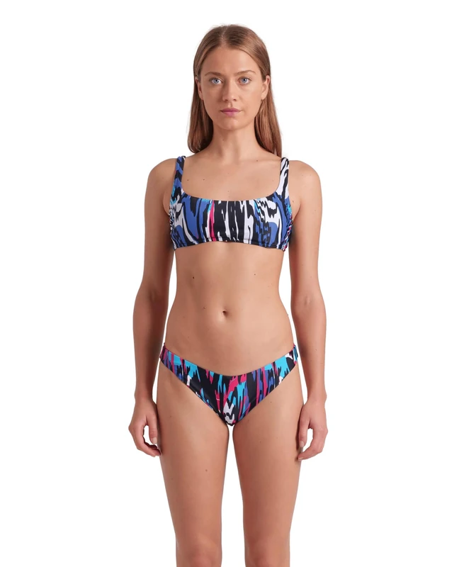 ARENA Water Prints Women's Bralette Bikini Swimsuit with Stretchy Recycled Quick-Dry Fabric, Beach and Pool Swimsuit for Women, Women's Swimsuit with Removable Cups and Top with Ties