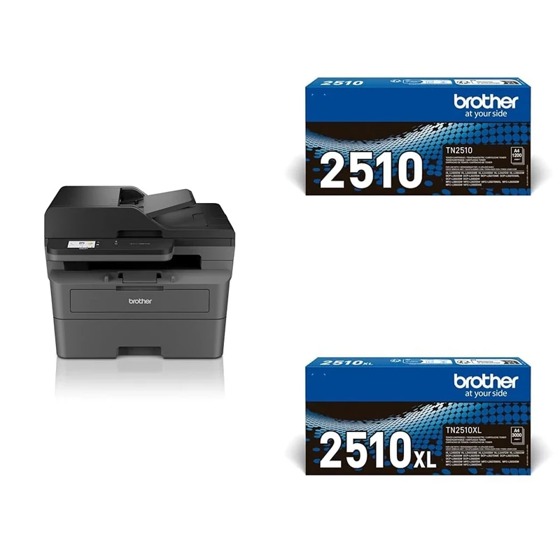 BROTHER DCP-L2660DW 3-in-1 Mono Laser Printer | Print, copy & scan |Automatic 2-sided print | A4|UK Plug Toner Cartridges