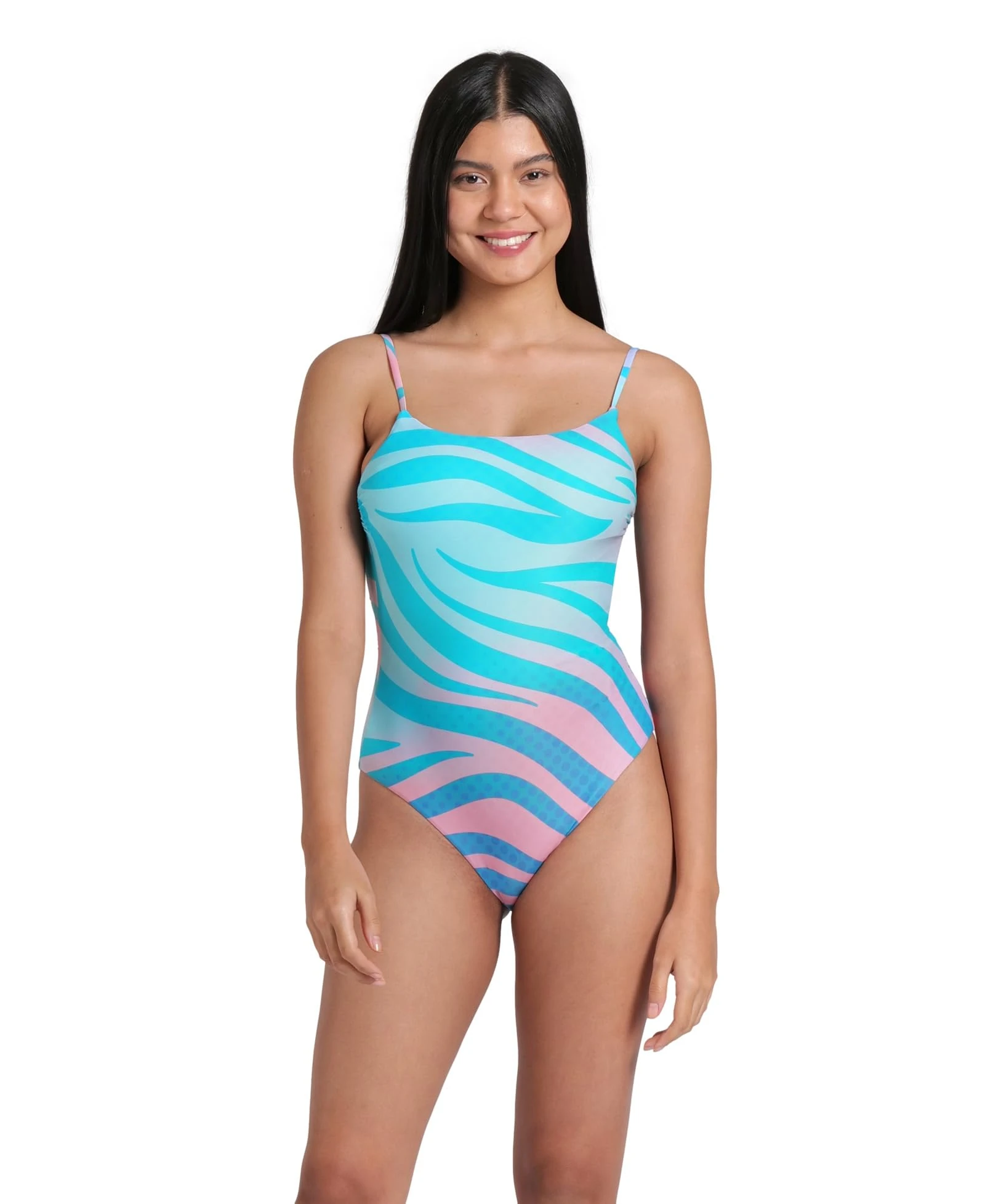 ARENA Water Prints Women's One Piece Swimsuit, Quick Drying Recycled Stretch Fabric Swimsuit, Women's Beach and Pool Costume, Lined Fabric Women's Swimsuit with Removable Cups