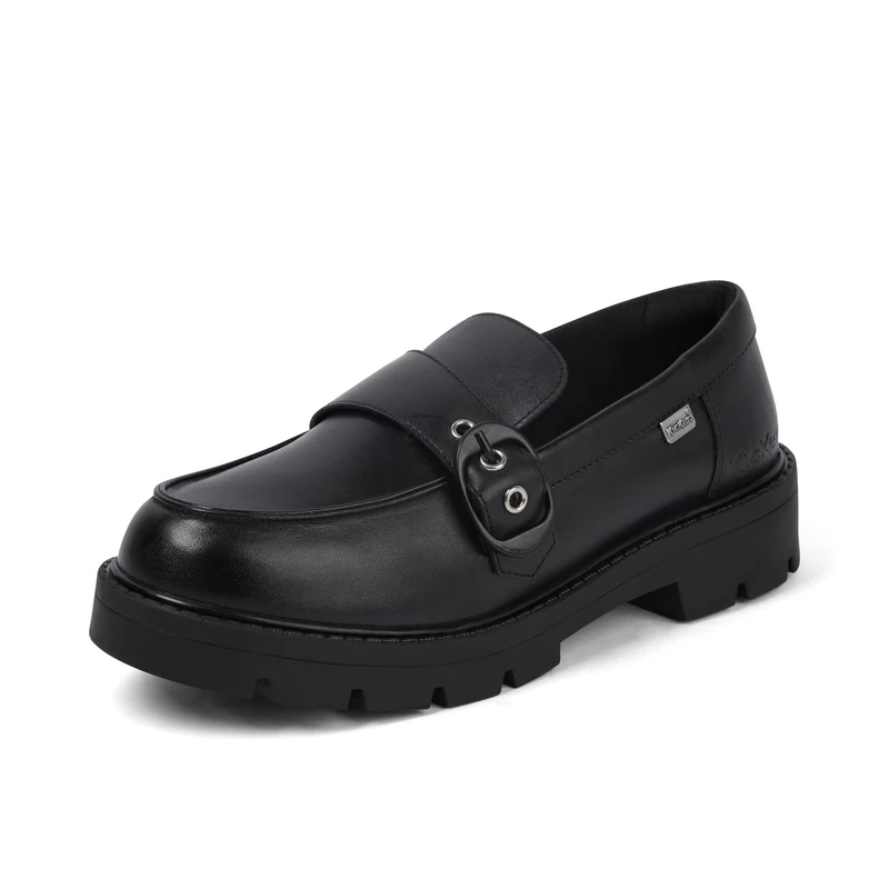 Kickers Womens Kori Monk Strap Leather Shoes, Black, 5 UK - Image 1