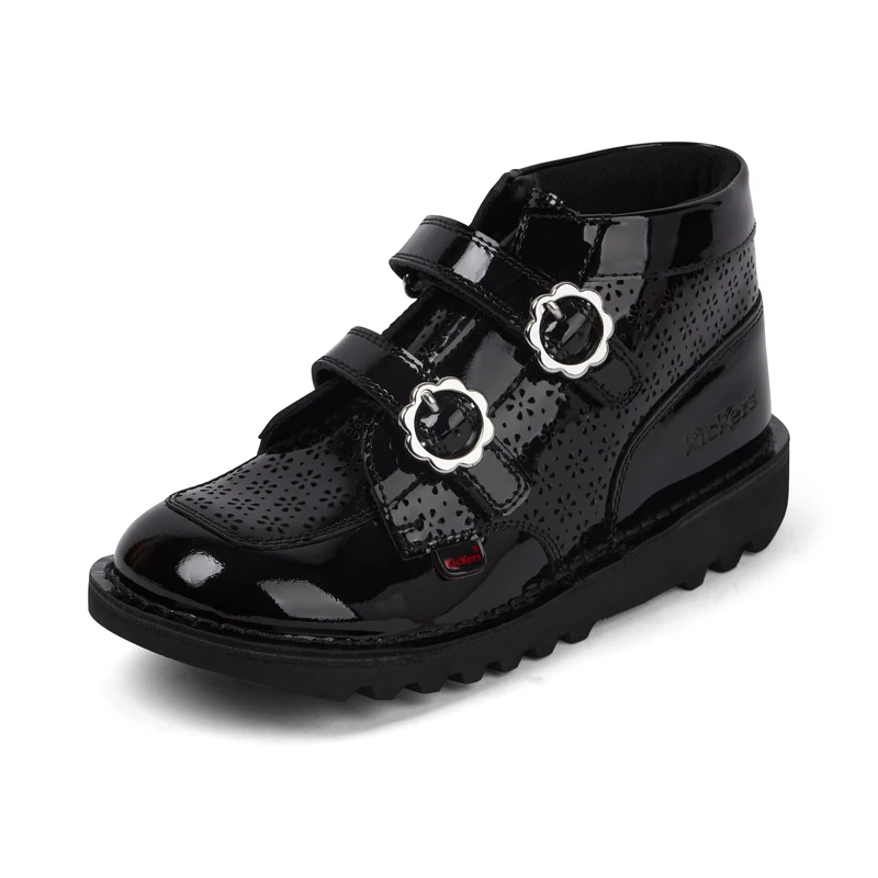 Kickers Girl's Kick Hi Meadow Ankle Boot, Black, 2 UK Child
