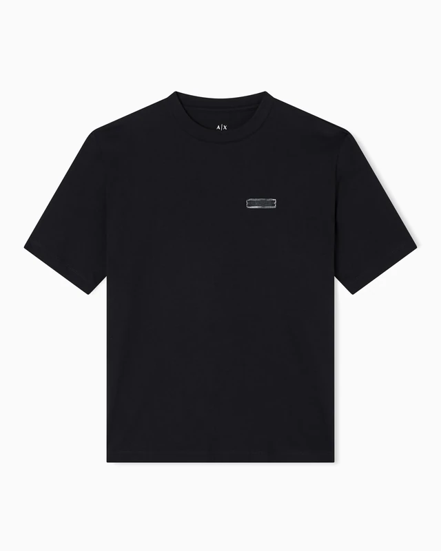 Armani Exchange Men's Short Sleeve Regular Fit Back Logo T-Shirt Black XL, Black, XL