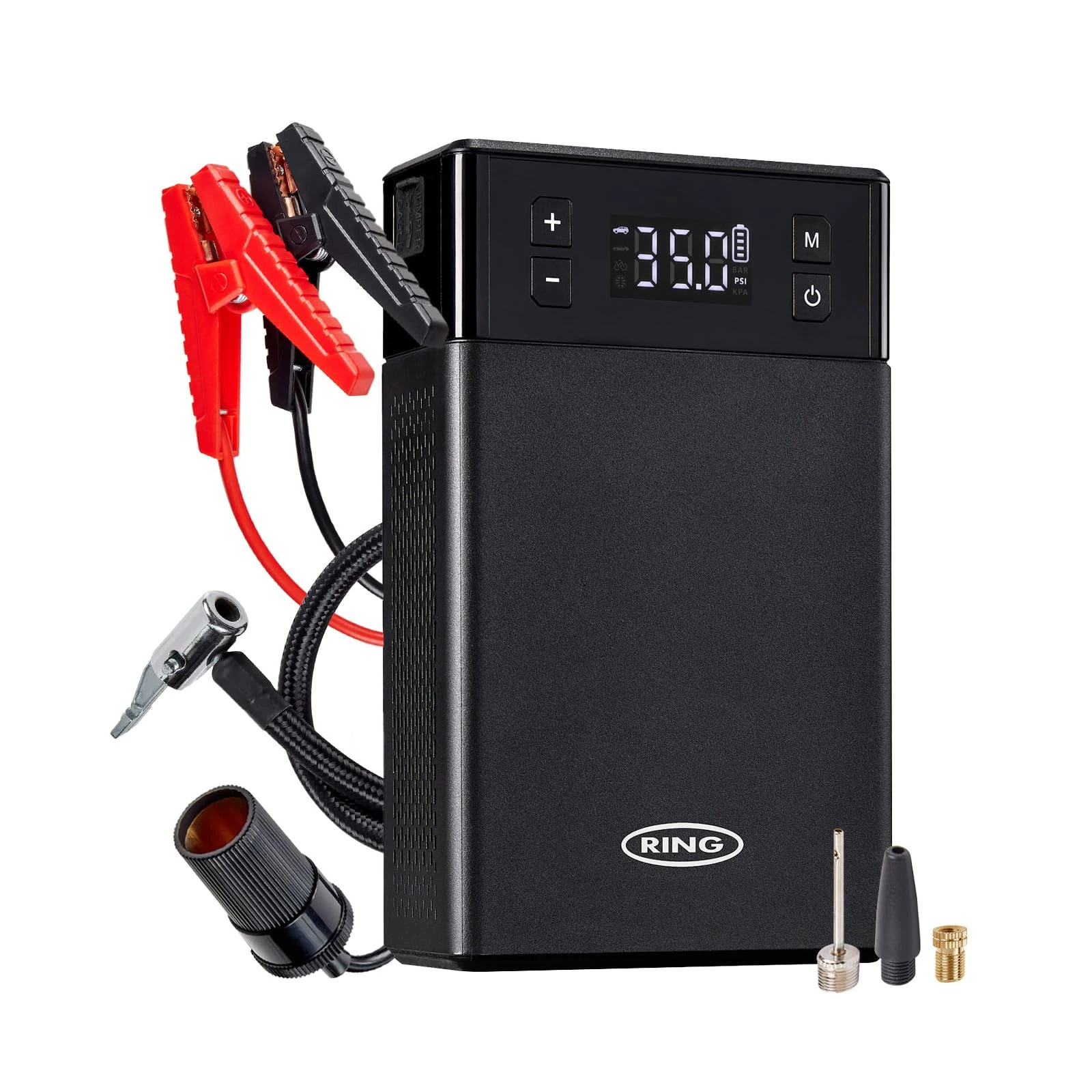 RING Jumpstart 5-in-1 Cordless Tyre Inflator & Jump Starter Plus LED Torch, USB Power Bank & 12V Socket