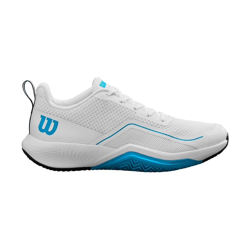 Wilson Rush Pro Lite Men's Tennis Shoes, Provide an Ultra-Light Feel and Additional Arch Support, Help with Energetic Performance, Colour: White/Atomic Blue/Navy Blazer, Size: 12.5