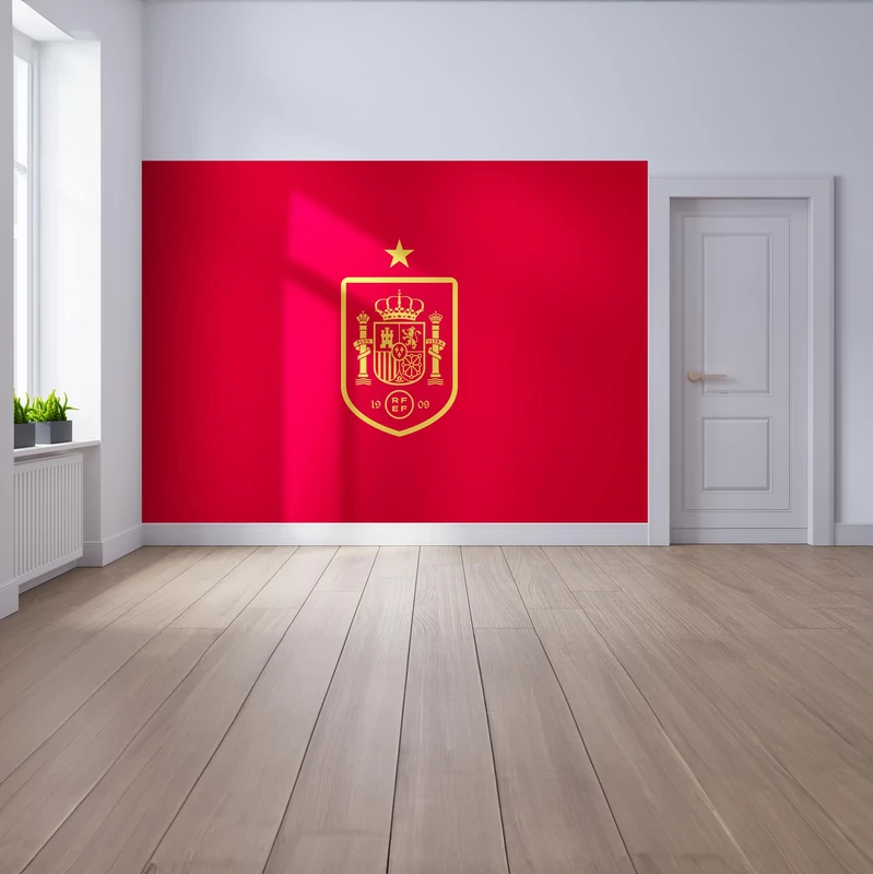 Licensed Decor The Royal Spanish Football Federation (RFEF) Large Wall Mural (220cm (h) x 170cm (w) - Badge Yellow