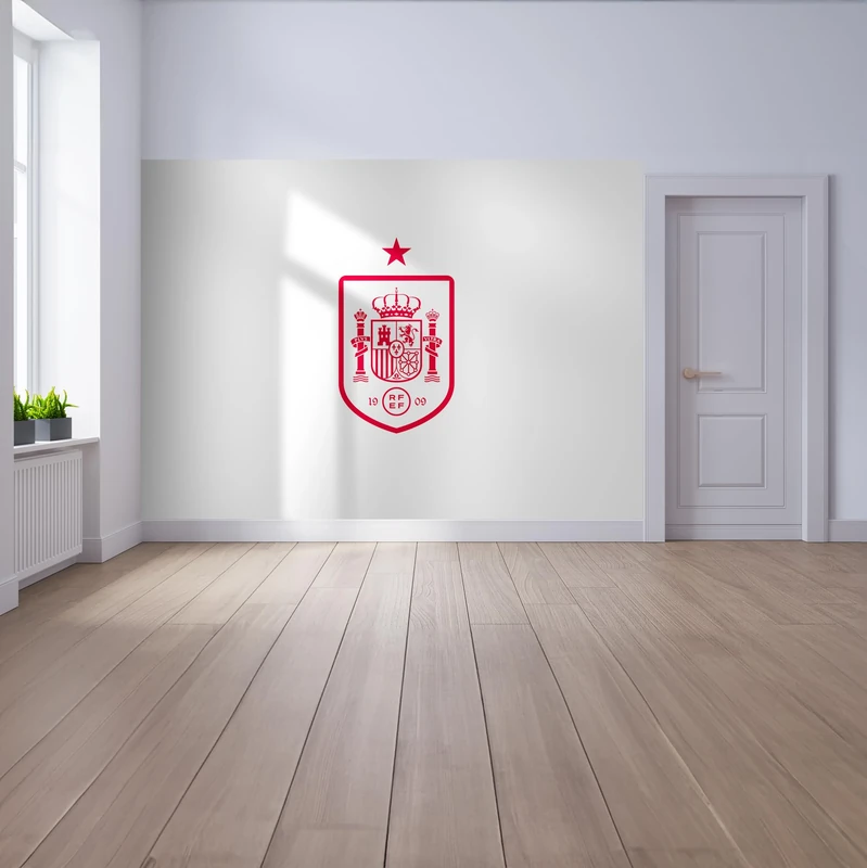 Licensed Decor The Royal Spanish Football Federation (RFEF) Large Wall Mural (220cm (h) x 170cm (w) - Badge Red