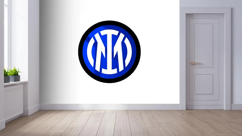 Licensed Decor FC Internazionale Milano Medium Wall Mural (185cm (h) x 100cm (w) - Crest on White