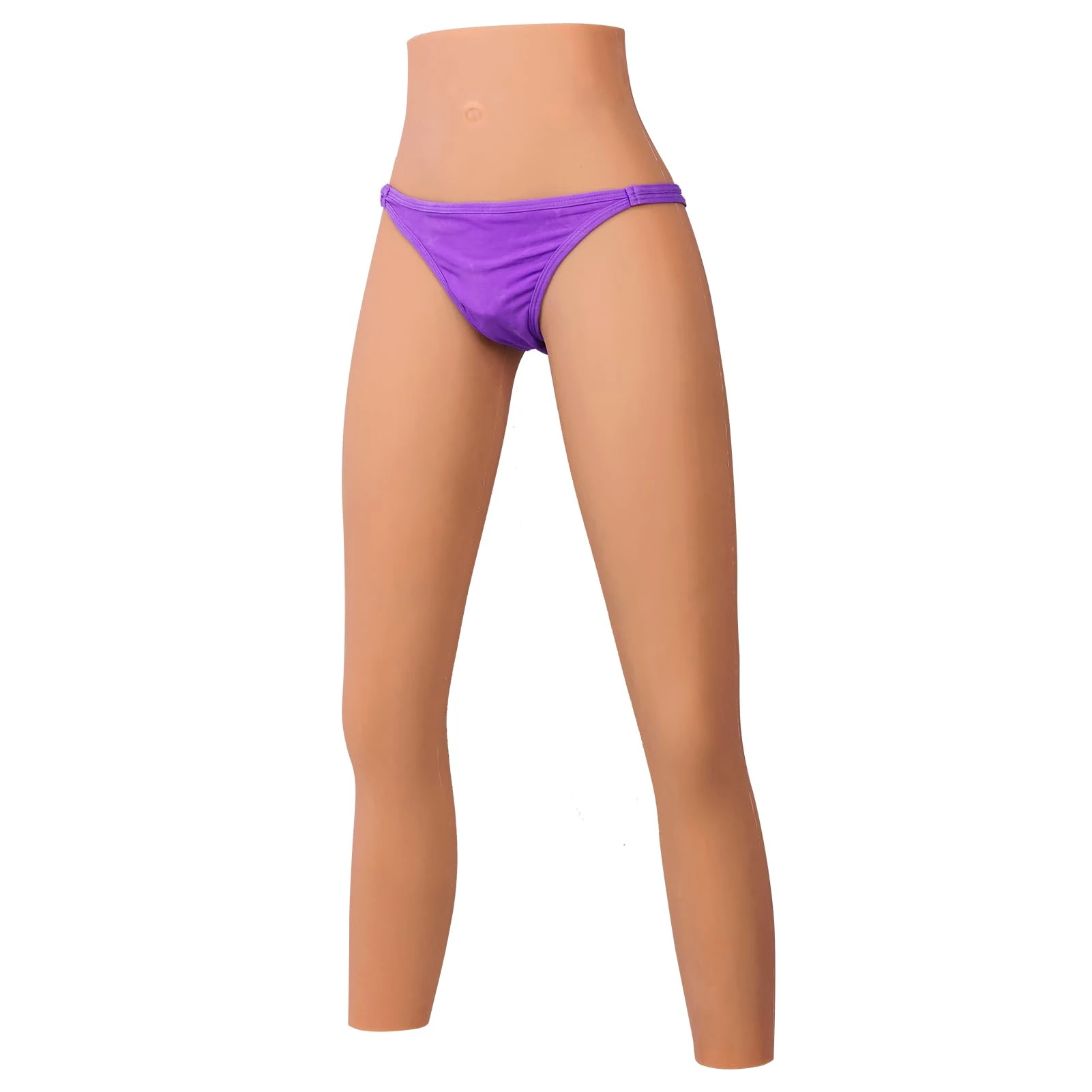 Vnmcry Silicone Vagina Panties Trousers 1.0 Basic Crossdresser Fake Vagina Pants Hip Butt Enhancer Transgender Underwear (with Black Hair, Bronze - Size S)