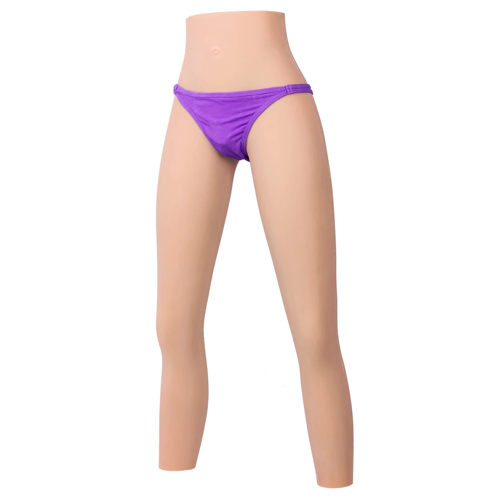 Vnmcry Silicone Vagina Panties Trousers 1.0 Basic Crossdresser Fake Vagina Pants Hip Butt Enhancer Transgender Underwear (with Black Hair, Beige - Size S)