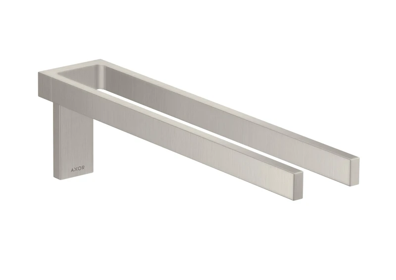hansgrohe AXOR Universal Rectangular Towel Rail Metal Double Fixed Length 380 mm 42622 Stainless Steel Look