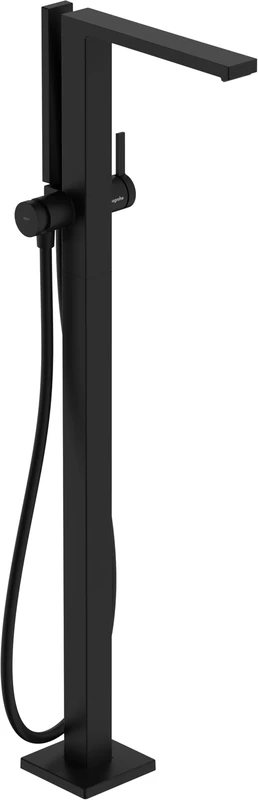 hansgrohe Tecturis E - Bath tap Floor-Standing for 2 Functions with Shower Hose 1.25m and showerhead (2 Sprays), Bath Mixer tap, matt Black, 73445670