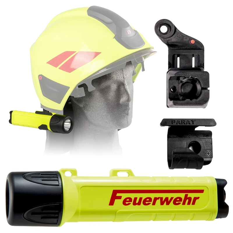 PARAT Paralux PX1 Fire Brigade Set for Rosenbauer H30 Right, LED Work Light with 120 Lumens, EX-Protected LED Torch, Waterproof Helmet Lamp, Includes Batteries, Adapter and Holder