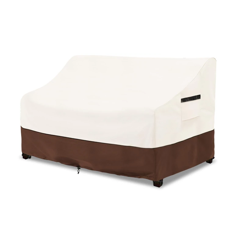 Osileyo Patio Sofa Covers,100% Waterproof 2-Seater Outdoor Loveseat/Bench Cover,Patio Furniture Covers,66" Wx 35" Dx 36" H,Beige&Brown