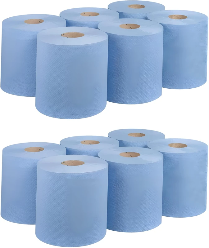Requisite Needs 12 Rolls Blue CENTREFEED 2 PLY Paper Towels Hand Towel Tissue Premium Quality Wall Mounted Lockable Rolls 100m