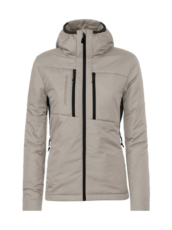 Rock Experience Women's Ocean Wall Hybrid Woman Jacket Technical Windproof, Grey/Black, L