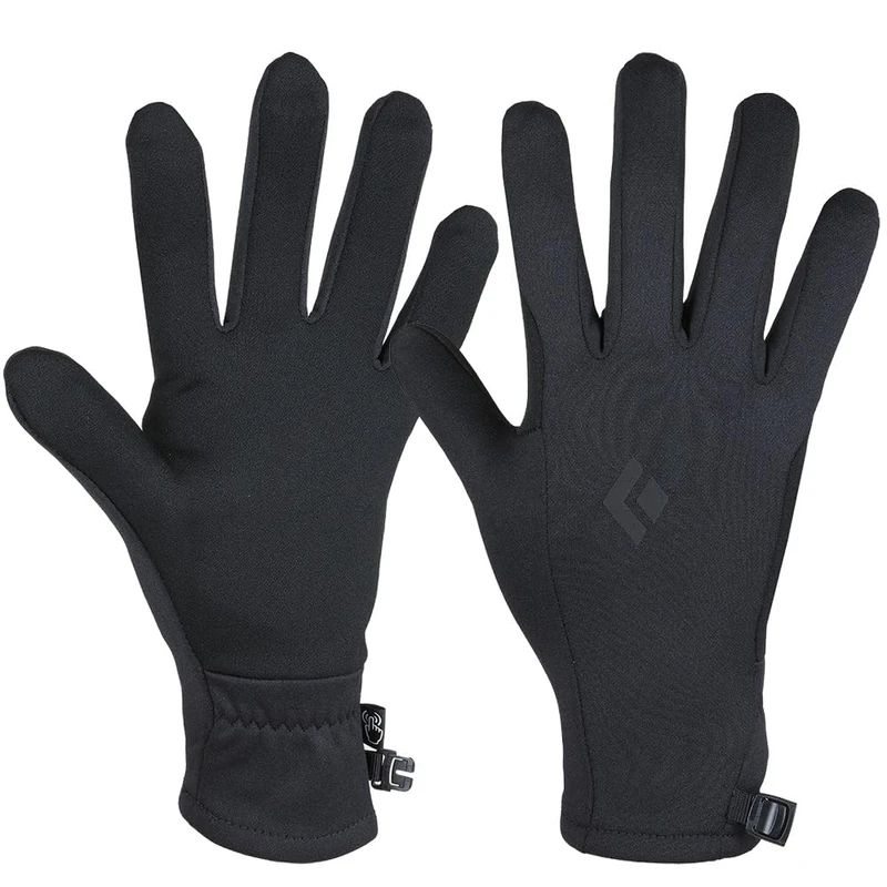 BLACK DIAMOND Screentap Midweight Fleece Lined Gloves Touch Screen Gloves for Running, Switching, Hiking, Black-NPF, Medium, Black-NPF, Medium