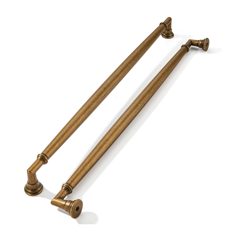khtumeware 10 Pack 10 Inch(256mm) Antique Brass Cabinet Pulls: Heavy Duty Solid Vintage Brass Cabinet Handles for Cupboard Drawer Handles
