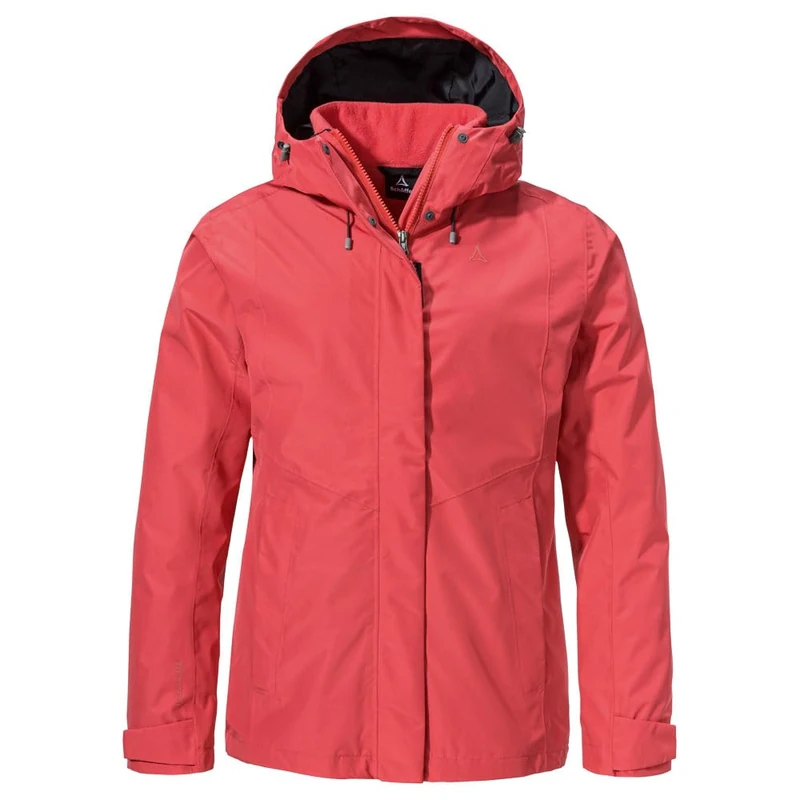 Schöffel Okere WMS Women's 3-in-1 Jacket, Waterproof, Breathable Outdoor Jacket with Removable Fleece Jacket, Warm 3-in-1 Jacket with Adjustable Hood