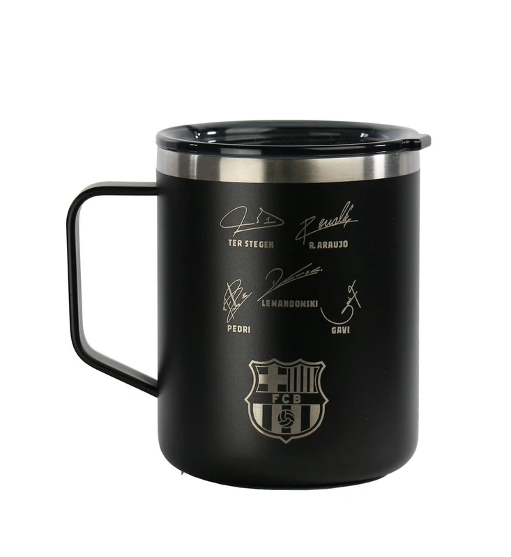 Safta F.C. BARCELONA NAVY BLUE – Thermal Cup, Water Bottle, Stainless Steel, Double Insulated, 12h Hot Drink and 24h Cold Drink, 400ml, 8.5x10.7cm, navy, M, Casual